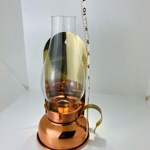 Vintage Coppercraft Guild copper & brass back finger loop candlestick holder